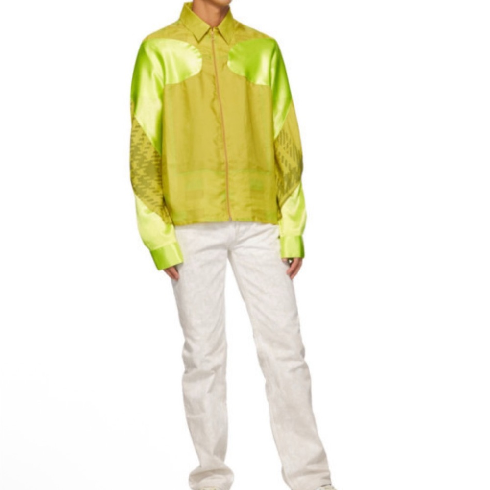 Marine Serre Green Silk Decoupe Track Jacket S
